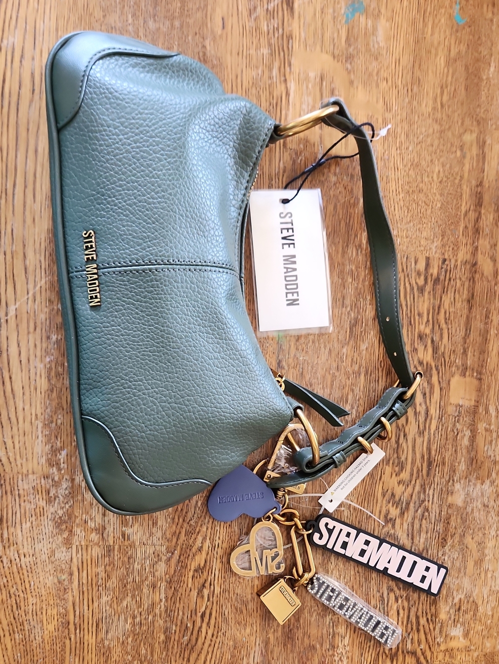 Steve Madden Olive Green Leather Shoulder Bag